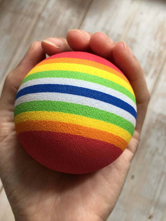 Ideal Cat Toy Ball Rainbow Ball Cat Toy More Sizes Single Cat Ball Parkour Self-Hi Toy Mute Ball