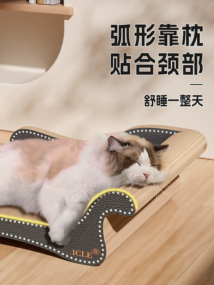 Chaise Longue Cat Scratch Board Litter Cat Litter Integrated Corrugated Paper Abrasion Resistant No Chip Shedding Cat Scratching Board Extra Large Sofa Bed Cat