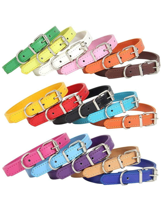 Purple PU Leather Small and Medium-Sized Dogs Teddy Pet Collar Dog Leash Pet Hand Holding Rope Cat Collar Dog Collar Sizes L - 2XL - 2.5XL